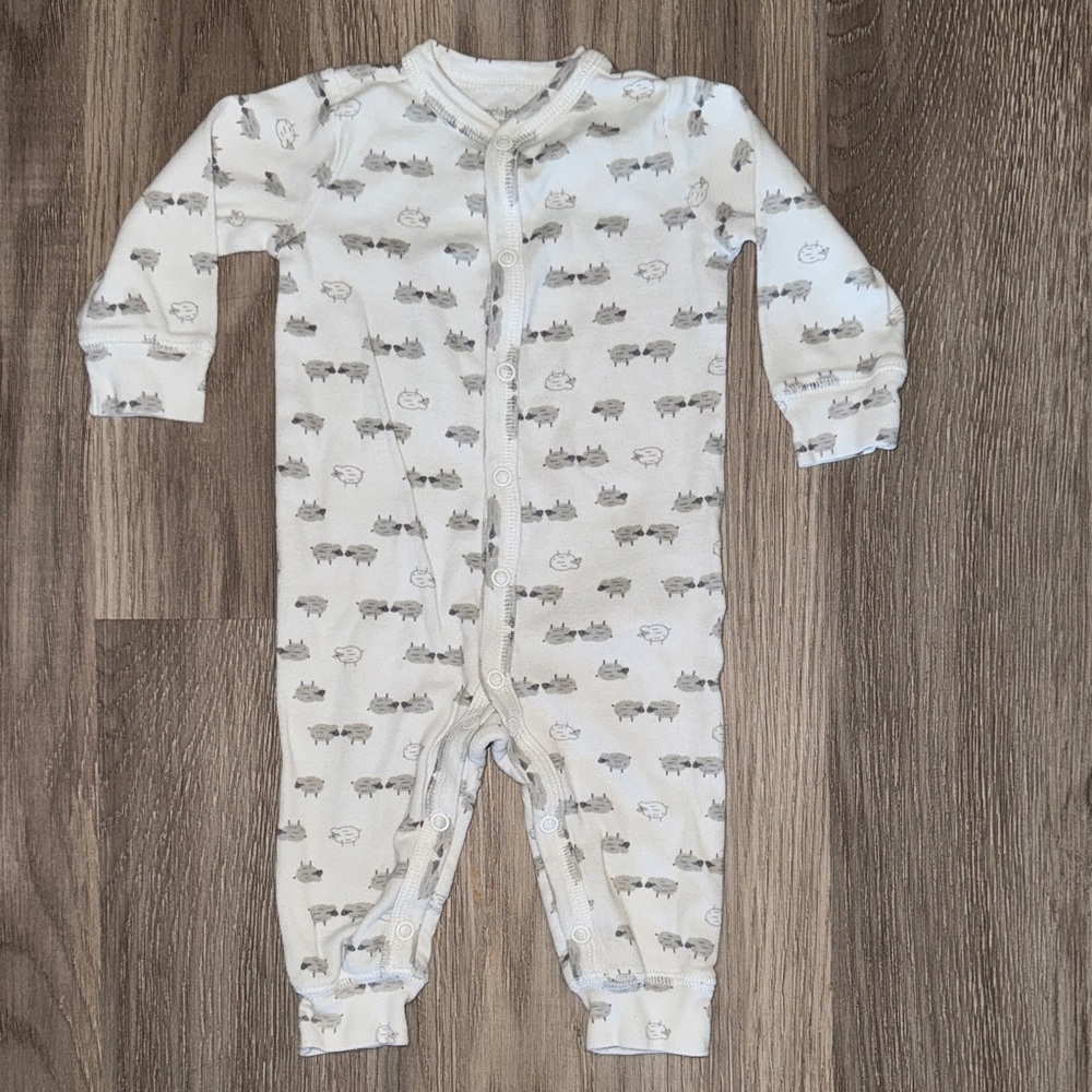 Adorable Sheep Print Kids One Piece